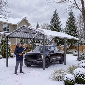 10x20ft Metal Carport Canopy with Galvanized Gable Roof