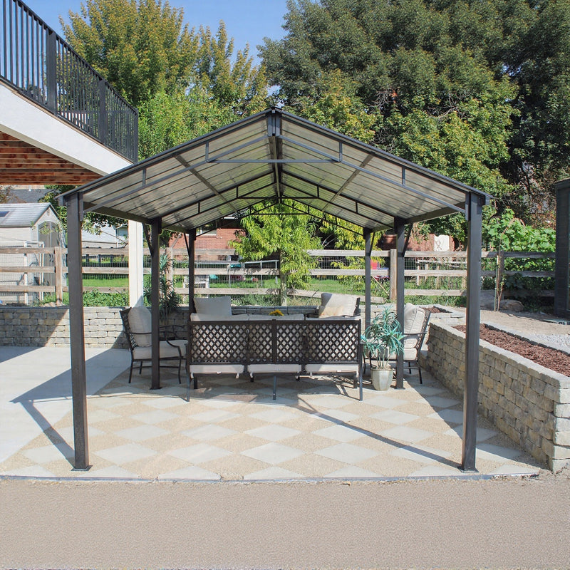 10x20ft Metal Carport with Galvanized Gable Roof