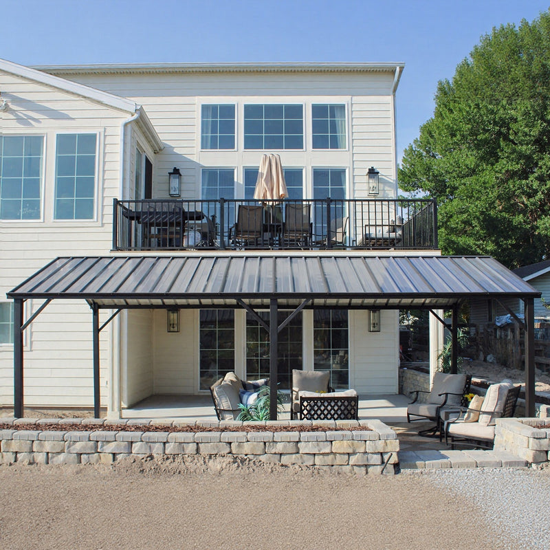 10x20ft Metal Carport with Galvanized Gable Roof
