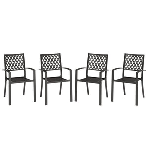 Patio Stackable Dining Chairs for Deck,Backyard PHI VILLA