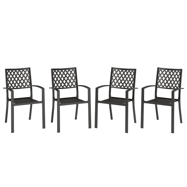 Patio Stackable Dining Chairs for Deck,Backyard PHI VILLA