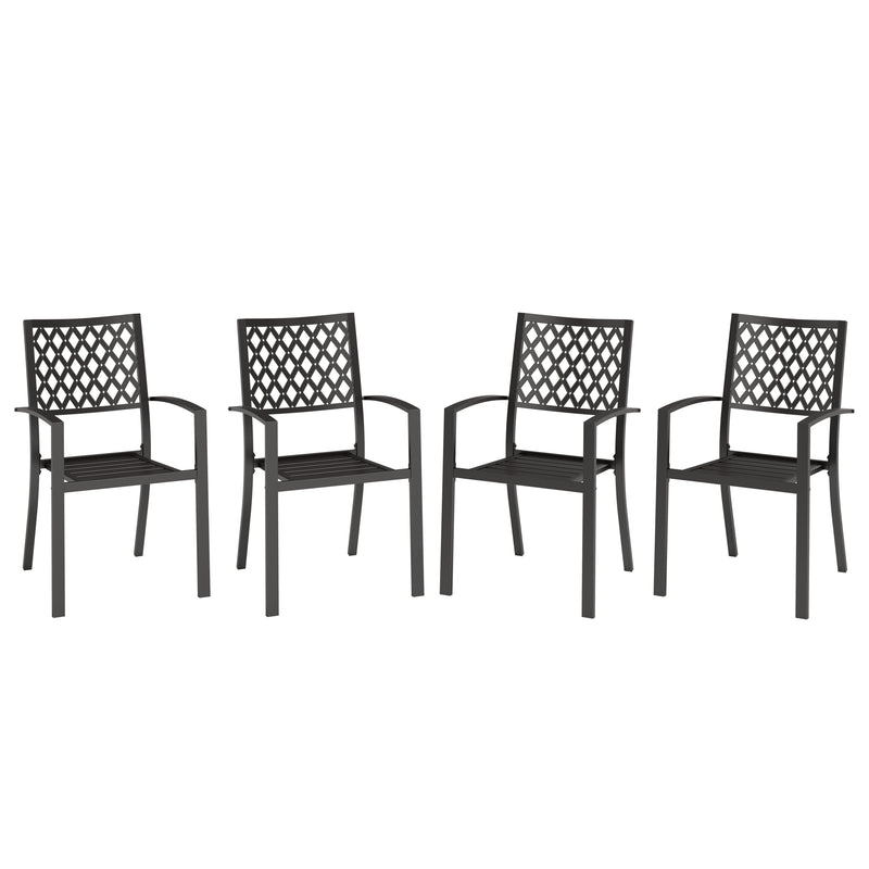 Patio Stackable Dining Chairs for Deck,Backyard PHI VILLA