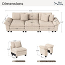 Cloud-like Living Room Sofa Couch Modular Sectional Corduroy Set
