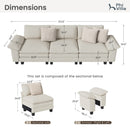 Cloud-like Living Room Modular Sectional Sofa Couch Chenille