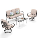 5-Seater Patio Metal Vines Sofa Set with Coffee Table
