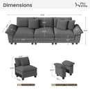 Cloud-like Living Room Sofa Couch Modular Sectional Corduroy Set
