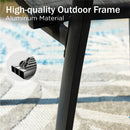 PHI VILLA Outdoor Aluminum Stackable Textilene  Sling Chairs