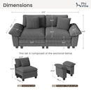 Cloud-like Living Room Sofa Couch Modular Sectional Corduroy Set