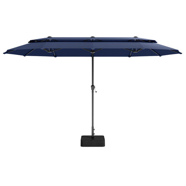 13ft 2 Tier Double-Sided Patio Vented Umbrella with Base 13ft 2 Tier Double-Sided Patio Vented Umbrella with Base