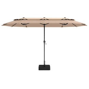 13ft 2 Tier Double-Sided Patio Vented Umbrella with Base