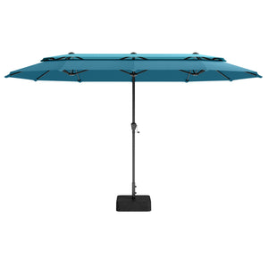 13ft 2 Tier Double-Sided Patio Vented Umbrella with Base