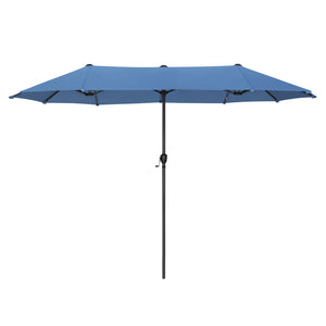 13ft Double-Sided Outdoor Umbrella with Adjustable Crank