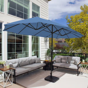 13ft Double-Sided Outdoor Umbrella with Adjustable Crank