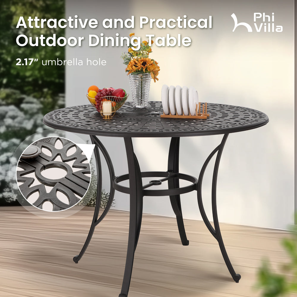 Phi Villa Cast Aluminum Enlarged Round High Pub Table