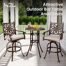 PHI VILLA Cast Aluminum Outdoor Pub Height Bar Table