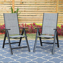 PHI VILLA Patio Folding Adjustable Aluminum & Textilene Dining Chairs