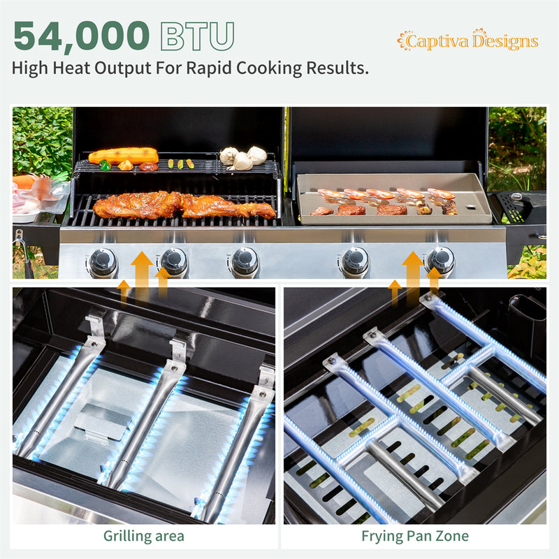 Gas Grill and Griddle Combo Large-size for Outdoor-Captiva Designs