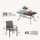 7-Piece Outdoor Textilene Dining Set for Deck, Garden PHI VILLA