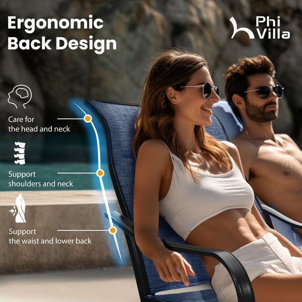 Patio Upgraded Padded Swivel Dining Chairs for Porch, Deck, Backyard PHI VILLA