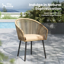 Catalina 4-Seater Dining Set Contemporary Rope Chairs & Sleek Bauhaus Table