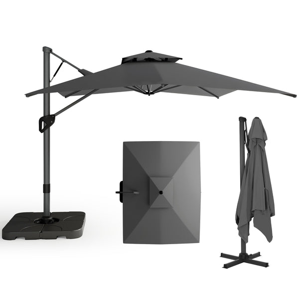 9X12ft Hydraulic Cantilever Patio Umbrellas in 4 Colors
