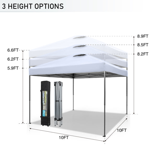 10'x10' Pop Up Portable Canopy Tent with Wheeled Bag