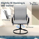 7-Piece Outdoor Dining Set with Textilene Swivel Chairs for Garden,Deck PHI VILLA