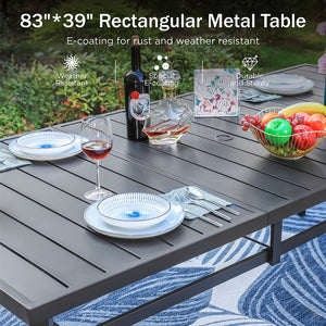 Phi Villa 9-Piece Patio Dining Set with 8 Stackable Textilene Chairs