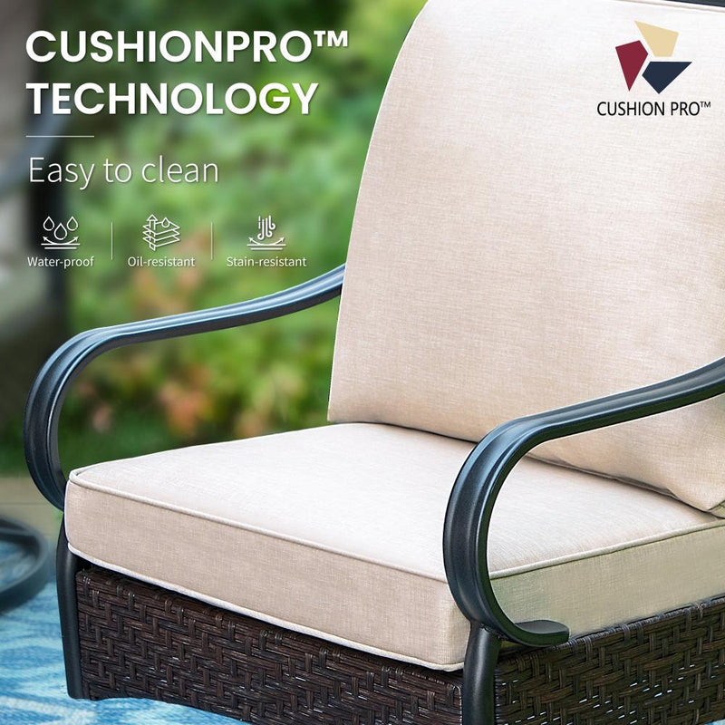 Outdoor Rattan Swivel Dining Chairs for Graden, Balcony PHI VILLA