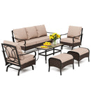 Phi Villa 13-Person Outdoor Patio Furniture Combination Set With Rattan Sofa Set, Dining Set, and Umbrella