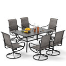 7-Piece Patio Dining Set with Upgraded Padded Textilene Chairs for Deck, Backyard PHI VILLA