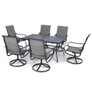 7-Piece Patio Dining Set with Swivel Chairs for Backyard PHI VILLA