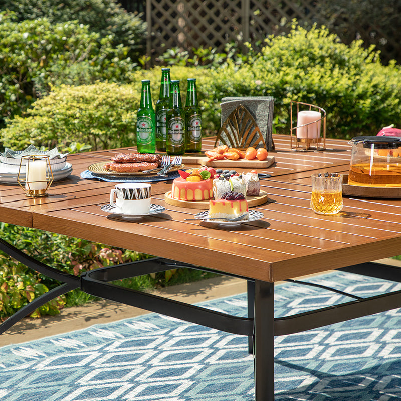 PHI VILLA 8 Person Wood-like Steel Table