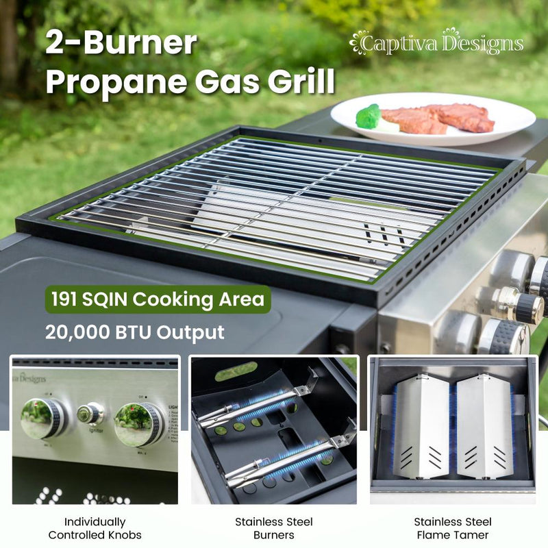 Captiva Designs Griddle & Plate Patio Gas Grill