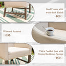 PHI VILLA Patio Textilene Fabric Padded Fixed Dining Chairs, Set of 2