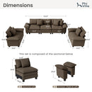 Living Room Sofa Chenille Cloud-like Couch Modular Sectional Large Set