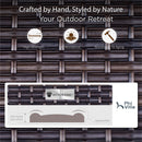 7-Seater Outdoor Metal and Rattan Cocoa Sofa Set with Square Fire Pit Table