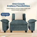 Living Room Sofa Modular Sectional Cloud-like Couch Teal Chenille Large Set