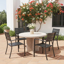 Veranda Oudoor Stackable Steel Stantionary Dining Chairs