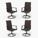 PHI VILLA Rattan Swivel Outdoor Dining Chairs