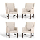 PHI VILLA Patio Textilene Fabric Padded Fixed Dining Chairs, Set of 2