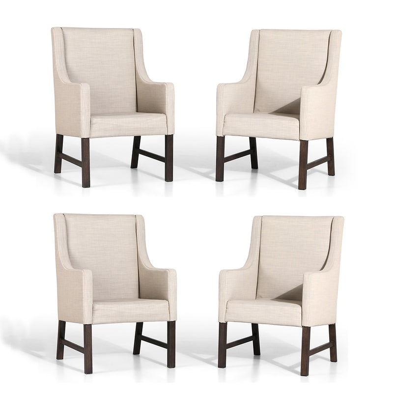 PHI VILLA Patio Textilene Fabric Padded Fixed Dining Chairs, Set of 2