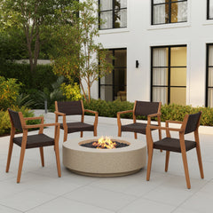 Bucolic Luxurious Wooden Dining Chairs with Handwoven Rattan