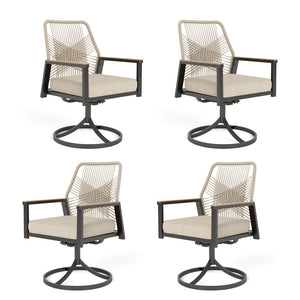 Mirage Rattan Rope Patio Dining Chairs-Phi Villa