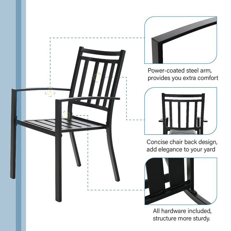 Patio Stackable Dining Chairs for Deck,Backyard PHI VILLA