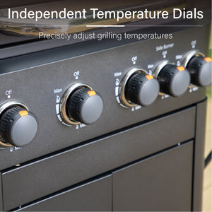 Captiva Designs 46,700 BTU 4-Burners Gas BBQ Grill with Side Burner