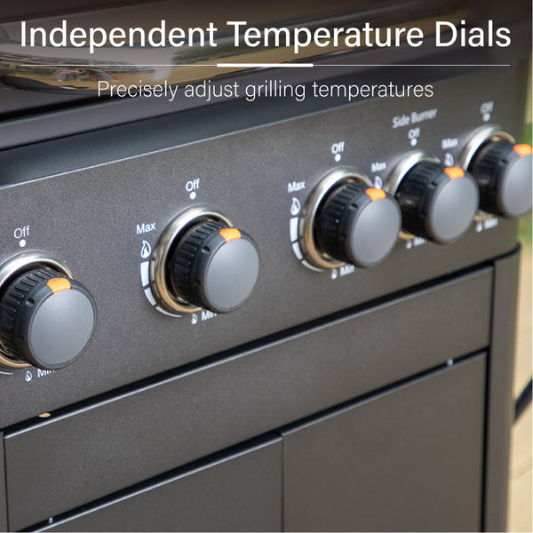 Captiva Designs 46,700 BTU 4-Burners Gas BBQ Grill with Side Burner