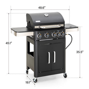Captiva Designs 46,700 BTU 4-Burners Gas BBQ Grill with Side Burner