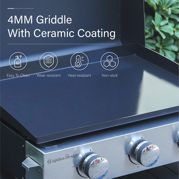 Captiva Designs 24,000 BTU Portable Propane Griddle Grill