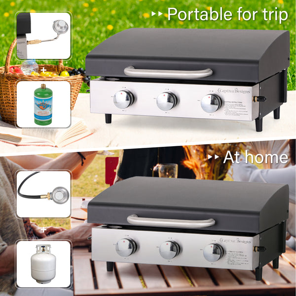 Captiva Designs 24,000 BTU Portable Propane Griddle Grill